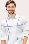 Buy_HeSpoke_White 100% Twill Cotton Color Block Pattern Shirt For Men_Online_at_Aza_Fashions