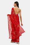 Shop_Satya Paul_Red Viscose Georgette Embroidered Lurex Thread And Sequin Work & Saree _at_Aza_Fashions