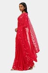 Satya Paul_Fuchsia Viscose Georgette Embroidered Floral Sequin And Applique Night Saree _Online_at_Aza_Fashions