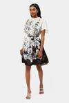 Buy_Satya Paul_Black Polyester, Muslin Embroidery, Beads Singapore Floral Print Dress_at_Aza_Fashions