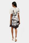 Shop_Satya Paul_Black Polyester, Muslin Embroidery, Beads Singapore Floral Print Dress_at_Aza_Fashions