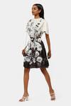 Satya Paul_Black Polyester, Muslin Embroidery, Beads Singapore Floral Print Dress_Online_at_Aza_Fashions