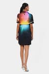 Shop_Satya Paul_Black Neoprene Collared Scuba Advantage Printed Dress _at_Aza_Fashions