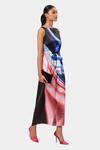 Buy_Satya Paul_Multi Color Polyester Boat Neck Haze Print Easy Dress _Online_at_Aza_Fashions