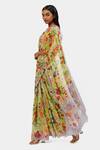 Satya Paul Green Chiffon The Floral Print Forever Summer Saree Online at Aza Fashions Satya Paul_Green Chiffon The Floral Print Forever Summer Saree_Online_at_Aza_Fashions