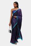 Buy_Satya Paul_Purple Georgette The Printed Quiet Queen Saree_at_Aza_Fashions