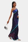 Buy_Satya Paul_Purple Georgette The Printed Quiet Queen Saree_Online_at_Aza_Fashions