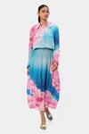 Buy_Satya Paul_Pink Viscose, Crepe Shawl Neck The Printed Spring Dress _at_Aza_Fashions