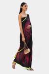 Buy_Satya Paul_Black Georgette Satin Embellished Crystal The Orbit Saree _Online_at_Aza_Fashions