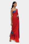 Buy_Satya Paul_Red Georgette The Printed Mars Saree_Online_at_Aza_Fashions