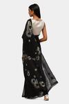 Shop_Satya Paul_Black Viscose Lace, Sequins The Night Geometric Pattern Saree _at_Aza_Fashions