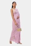 Buy_Satya Paul_Purple Silk, Georgette Sequins, Embroidery Jaipur Saree _Online_at_Aza_Fashions
