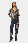 Buy_Satya Paul_Blue Scuba Printed Floral Joggers _at_Aza_Fashions