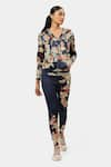 Buy_Satya Paul_Blue Scuba Printed Floral The Jacket _at_Aza_Fashions