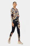 Buy_Satya Paul_Blue Scuba Printed Floral The Jacket _Online_at_Aza_Fashions