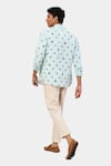 Shop_Satya Paul_Beige Linen Print Mask Saturday Shirt _at_Aza_Fashions