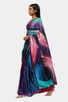 Satya Paul Magenta Georgette, Satin Space Illusion Print Saree Online at Aza Fashions Satya Paul_Magenta Georgette, Satin Space Illusion Print Saree_Online_at_Aza_Fashions