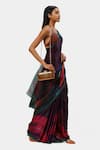 Buy_Satya Paul_Purple Georgette Satin Silk Mystic Print Saree_Online_at_Aza_Fashions