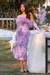 Buy_Asra_Purple Net Embellished Crystal Straight Feather Tube Dress_Online_at_Aza_Fashions