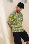 Shop_Baise Gaba_Multi Color Shirt - Cotton Moss Printed Floral Cedric _at_Aza_Fashions
