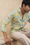 Buy_Baise Gaba_Yellow Shirt - Cotton Moss Printed Floral Lirio 