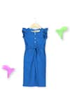 Charkhee_Blue Cotton Schiffli Pattern Jumpsuit _at_Aza_Fashions