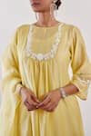 Amisha Kothari_Yellow Chanderi / Organza Zoha Gathered Anarkali Set  _Online_at_Aza_Fashions