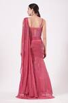 Shop_ANJALEE AND ARJUN KAPOOR_Pink Net Embroidered Sequin Sweetheart Neck Gown  _at_Aza_Fashions