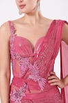 Buy_ANJALEE AND ARJUN KAPOOR_Pink Net Embroidered Sequin Sweetheart Neck Gown  _Online_at_Aza_Fashions