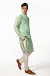 Kaka Calcutta Green Bamboo, Silk, Cotton Cut Work, Embroidery Bundi And Kurta Set Online at Aza Fashions Kaka Calcutta_Green Bamboo, Silk, Cotton Cut Work, Embroidery Bundi And Kurta Set _Online_at_Aza_Fashions