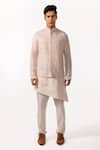 Kaka Calcutta Pink Bamboo, Cotton, Silk Beads, Embroidery Hand Bundi And Kurta Set Online at Aza Fashions Kaka Calcutta_Pink Bamboo, Cotton, Silk Beads, Embroidery Hand Bundi And Kurta Set _Online_at_Aza_Fashions