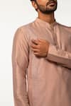 Buy Kaka Calcutta Pink Bamboo, Cotton, Silk Embroidery Asymmetric Kurta And Pyjama Pant Set Online at Aza Fashions Buy_Kaka Calcutta_Pink Bamboo, Cotton, Silk Embroidery Asymmetric Kurta And Pyjama Pant Set _Online_at_Aza_Fashions