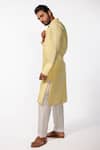 Kaka Calcutta Yellow Bamboo, Cotton, Silk Embroidery Kurta And Pant Set Online at Aza Fashions Kaka Calcutta_Yellow Bamboo, Cotton, Silk Embroidery Kurta And Pant Set _Online_at_Aza_Fashions