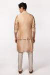 Shop_Kaka Calcutta_Gold Bamboo Embroidery Sleeveless Pintuck Bundi _at_Aza_Fashions