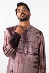 Buy_KAKA CALCUTTA_Brown Kurta Bam Silk Embroidery Mirror Tie Dye Set _Online_at_Aza_Fashions