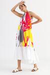 Buy_Studio Moda India_White Cotton Halter Neck The Summer Dress_Online_at_Aza_Fashions