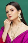 Buy_Moh-Maya by Disha Khatri_Gold Plated Diamonds, Pearls, Stones Kundan Embellished Long Necklace Set _Online_at_Aza_Fashions