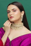 Shop_Moh-Maya By Disha Khatri_Gold Plated Pearls Drop Choker Set _Online_at_Aza_Fashions