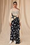 Buy Masaba Ivory Organza Print Mooncrest Asymmetric Neck Poncho And Drape Skirt Set at Aza Fashions Buy_Masaba_Ivory Organza Print Mooncrest Asymmetric Neck Poncho And Drape Skirt Set _at_Aza_Fashions