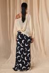 Shop Masaba Ivory Organza Print Mooncrest Asymmetric Neck Poncho And Drape Skirt Set at Aza Fashions Shop_Masaba_Ivory Organza Print Mooncrest Asymmetric Neck Poncho And Drape Skirt Set _at_Aza_Fashions