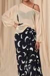 Shop Masaba Ivory Organza Print Mooncrest Asymmetric Neck Poncho And Drape Skirt Set Online at Aza Fashions Shop_Masaba_Ivory Organza Print Mooncrest Asymmetric Neck Poncho And Drape Skirt Set _Online_at_Aza_Fashions