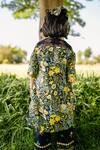 Baise Gaba_Multi Color Kurta - Cotton Moss Printed Floral Pixie And Pant Set _at_Aza_Fashions
