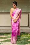Buy_Priyanka Raajiv_Pink Silk Embroidery Alaia Banarasi Saree With Zane Running Blouse_at_Aza_Fashions