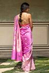 Shop_Priyanka Raajiv_Pink Silk Embroidery Alaia Banarasi Saree With Zane Running Blouse_at_Aza_Fashions
