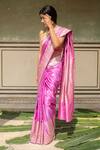 Buy_Priyanka Raajiv_Pink Silk Embroidery Alaia Banarasi Saree With Zane Running Blouse_Online_at_Aza_Fashions