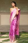 Shop_Priyanka Raajiv_Pink Silk Embroidery Alaia Banarasi Saree With Zane Running Blouse_Online_at_Aza_Fashions