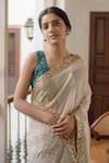 Priyanka Raajiv_Beige Silk Embroidery Sequin Ausra Border Saree _at_Aza_Fashions