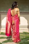 Shop_Priyanka Raajiv_Pink Banarasi Silk Woven Falisha Saree With Sachi Running Blouse  _at_Aza_Fashions