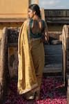 Shop_Priyanka Raajiv_Gold Silk Embroidery Sequin Kiara Saree With Niamh Running Blouse_at_Aza_Fashions