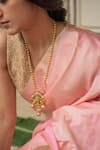 Priyanka Raajiv_Pink Silk Mashru Woven Paisley Mani Saree With Running Blouse _at_Aza_Fashions